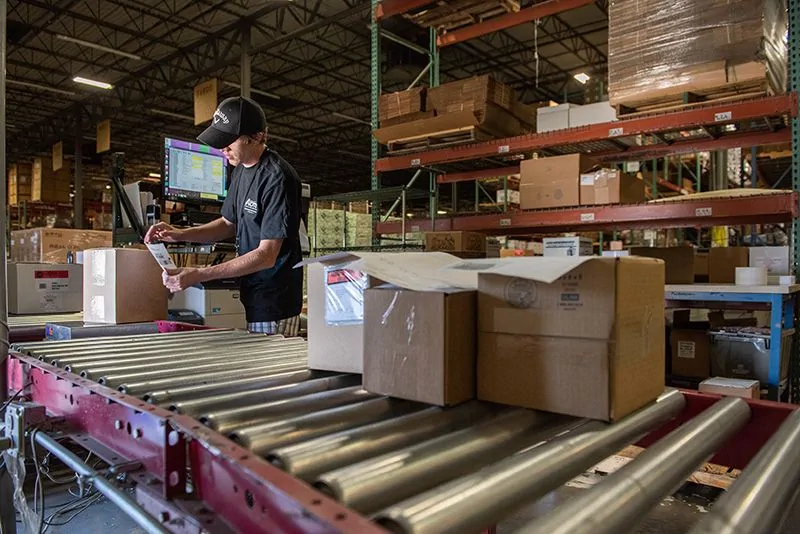 boxes on conveyor belt