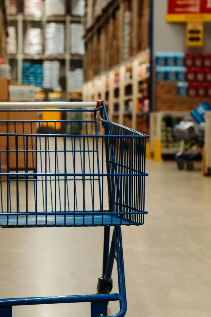 grocery cart in a grocery store