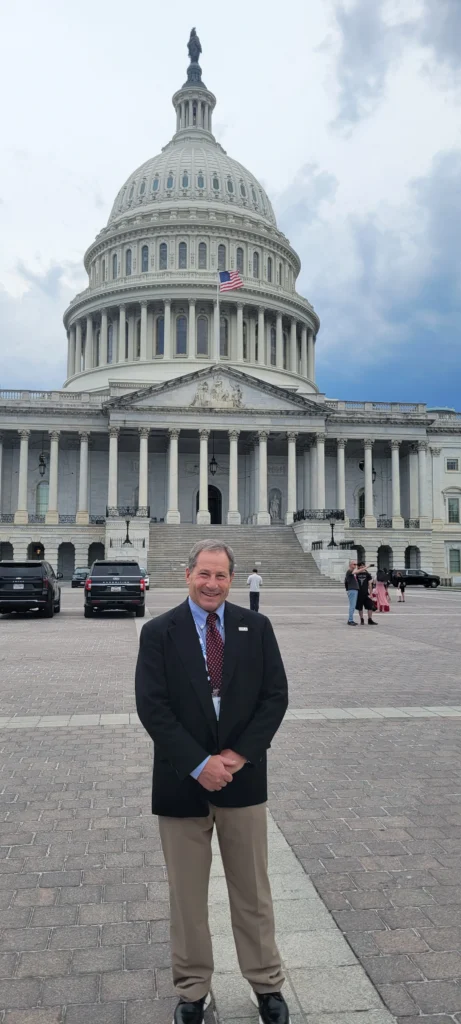 Doug Sampson, Chairman of the International Warehouse Logistics Association (IWLA), at the U.S. Capitol between meetings with Senate and Congressional offices to discuss legislation affecting the logistics and warehousing industry.